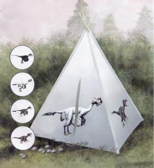 אוהל טיפי לילדים דגם דינוזאור